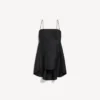 Abito babydoll con spalline da donna in nero Abito babydoll con spalline da donna in nero