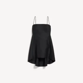 Abito babydoll con spalline da donna in nero
