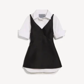 Abito-camicia ibrido da donna in nero