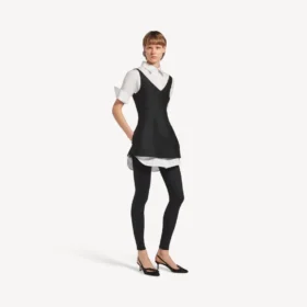 Abito-camicia ibrido da donna in nero