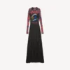 Abito da donna a maniche lunghe con stampa tie-dye estrema, colore nero Abito da donna a maniche lunghe con stampa tie-dye estrema, colore nero