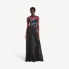 Abito da donna a maniche lunghe con stampa tie-dye estrema, colore nero Abito da donna a maniche lunghe con stampa tie-dye estrema, colore nero