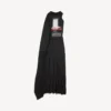 Abito lungo drappeggiato da donna “The Door” in nero Abito lungo drappeggiato da donna “The Door” in nero
