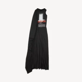 Abito lungo drappeggiato da donna “The Door” in nero