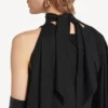Abito lungo drappeggiato da donna “The Door” in nero Abito lungo drappeggiato da donna “The Door” in nero