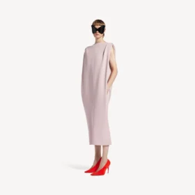 Abito midi a sacco da donna in rosa polveroso
