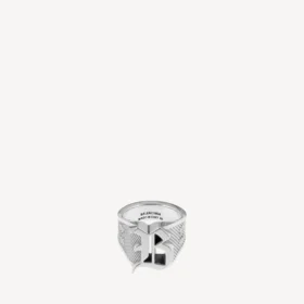 Anello con sigillo Melrose in argento anticato