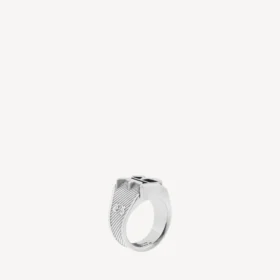 Anello con sigillo Melrose in argento anticato