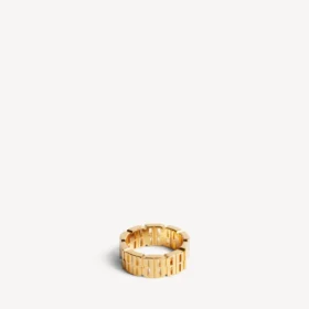 Anello da donna con mini maglie “nano” in oro lucido