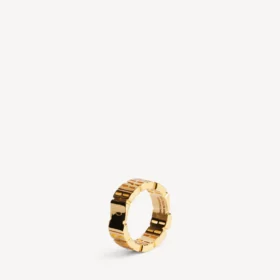 Anello da donna con mini maglie “nano” in oro lucido