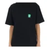 B Maglietta a maniche corte nera con stampa del logo “Alphabet” in stile ecologico 594599THV631000