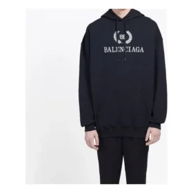 Balenciaga BB da uomo con logo stampato sul petto, nero 556143TDV521000