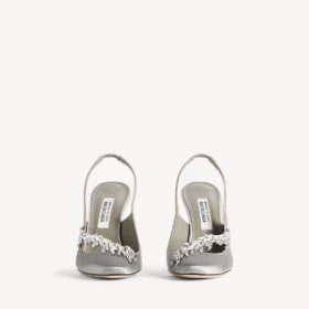 Balenciaga da donna | Slingback Manolo Blahnik in piuma grigia
