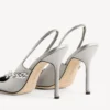 Balenciaga da donna | Slingback Manolo Blahnik in piuma grigia