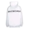 Balenciaga da uomo con cappuccio e stampa “Back Alphabet”, maniche lunghe, bianco 556113TAV379000