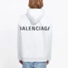 Balenciaga da uomo con cappuccio e stampa “Back Alphabet”, maniche lunghe, bianco 556113TAV379000