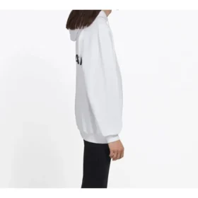 Balenciaga da uomo con grande logo sul retro, stampa a tinta unita, bianco 508184TYK549000