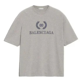Balenciaga da uomo con logo BB stampato, maniche corte, grigio 544271TCV251300 Balenciaga da uomo con logo BB stampato, maniche corte, grigio 544271TCV251300