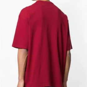 Balenciaga da uomo con logo, collo rotondo e maniche corte, rosso 556148TDV516064