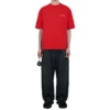 Balenciaga da uomo con logo grande, stile retrò, maniche corte, rosso 612966TIVG56540
