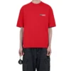 Balenciaga da uomo con logo grande, stile retrò, maniche corte, rosso 612966TIVG56540