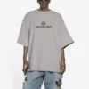 Balenciaga da uomo con logo Mosaic BB Alphabet, maniche corte, grigio, effetto consumato, 651795TKVF58174