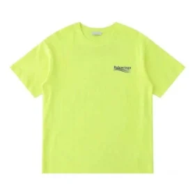 Balenciaga da uomo con logo piccolo, giacca a maniche corte con collo rotondo, giallo 620967TJVF77110