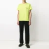 Balenciaga da uomo con logo piccolo, giacca a maniche corte con collo rotondo, giallo 620967TJVF77110