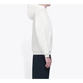 Balenciaga da uomo con logo simbolico sul petto, stile creativo, retrò, bianco 570811TIV519040
