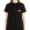 Balenciaga da uomo con logo stampato sul petto, girocollo, maniche corte, nero 620967TIV791000