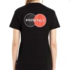 Balenciaga da uomo con logo stampato sul petto, girocollo, maniche corte, nero 620967TIV791000