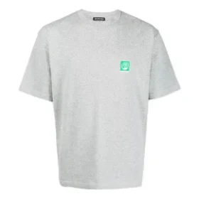 Balenciaga da uomo con logo stampato sul petto, maniche corte, grigio 594579THV631300