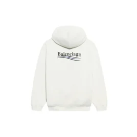 Balenciaga da uomo con motivo alfabetico “Political Campaign” ricamato, bianco 600583TKVI99084