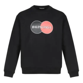Balenciaga da uomo con motivo logo, collo rotondo e maniche lunghe, nero 583258TIV801000