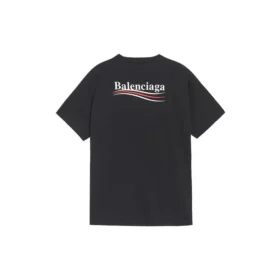 Balenciaga da uomo con stampa alfabetica a maniche corte, nero 641675TIV521070