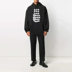 Balenciaga da uomo con stampa alfabetica, casual, nero 641679TJV931070