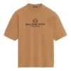 Balenciaga da uomo con stampa alfabetica, versione a maniche corte, giallo crema 594579TGV609605