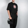 Balenciaga da uomo con stampa BLogo, maniche corte, nero 612966TJVD61000