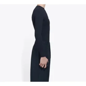 Balenciaga da uomo con stampa del logo creativo Symbolic, elastiche, a maniche lunghe, nere 620966TIV491070