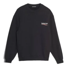 Balenciaga da uomo con stampa del logo, maniche lunghe, nero 556147TBV141000