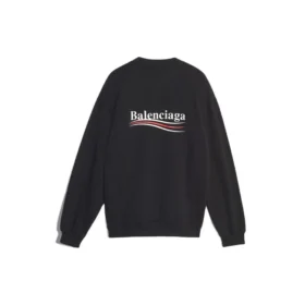 Balenciaga da uomo con stampa del logo, maniche lunghe, nero 556147TBV141000