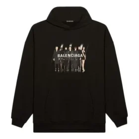 Balenciaga da uomo con stampa del logo Portrait, nero 620973TIVA21000