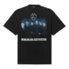 Balenciaga da uomo con stampa della band tedesca Rammstein, maniche corte, nero 651795TLV511000