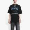 Balenciaga da uomo con stampa della band tedesca Rammstein, maniche corte, nero 651795TLV511000