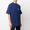 Balenciaga da uomo con stampa “Political Campaign”, versione larga, maniche corte, blu navy 641675TIV521195