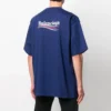 Balenciaga da uomo con stampa “Political Campaign”, versione larga, maniche corte, blu navy 641675TIV521195