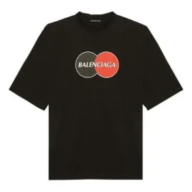 Balenciaga da uomo, design retrò in stile uniforme, vestibilità ampia, maniche corte, nero 620969TIV791000