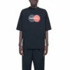 Balenciaga da uomo, design retrò in stile uniforme, vestibilità ampia, maniche corte, nero 620969TIV791000