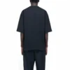 Balenciaga da uomo, design retrò in stile uniforme, vestibilità ampia, maniche corte, nero 620969TIV791000