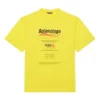 Balenciaga da uomo, lavaggio a secco, taglio squadrato, stampa con logo, vestibilità ampia, maniche corte, giallo 651795TKVF87175